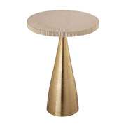 Celeste - Ribbed Side Table - Beige