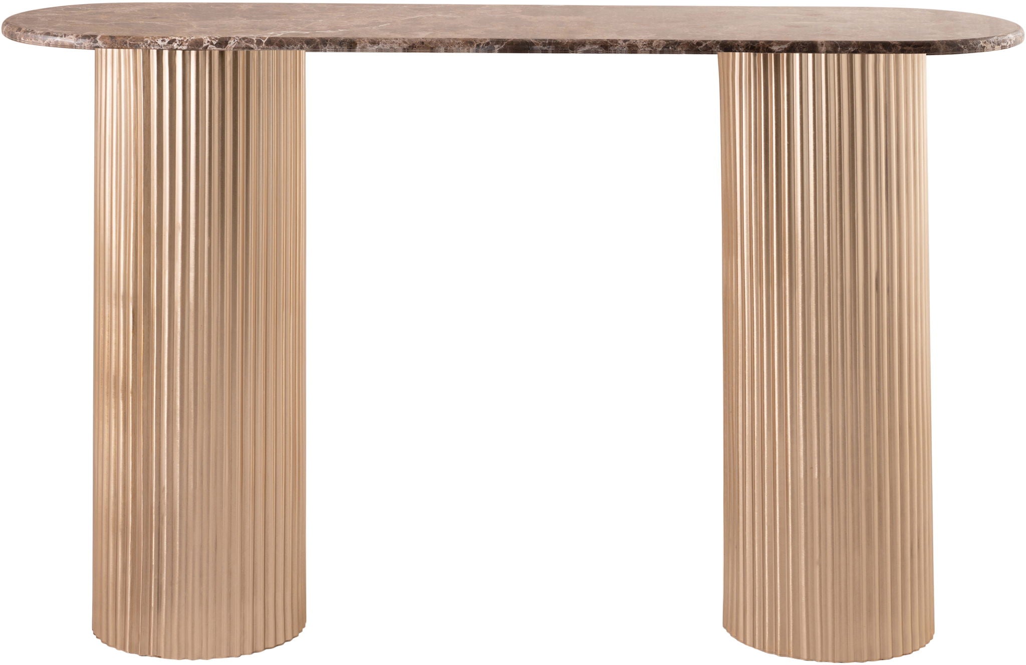 Cindra - Genuine Marble Top And Iron Base Console Table