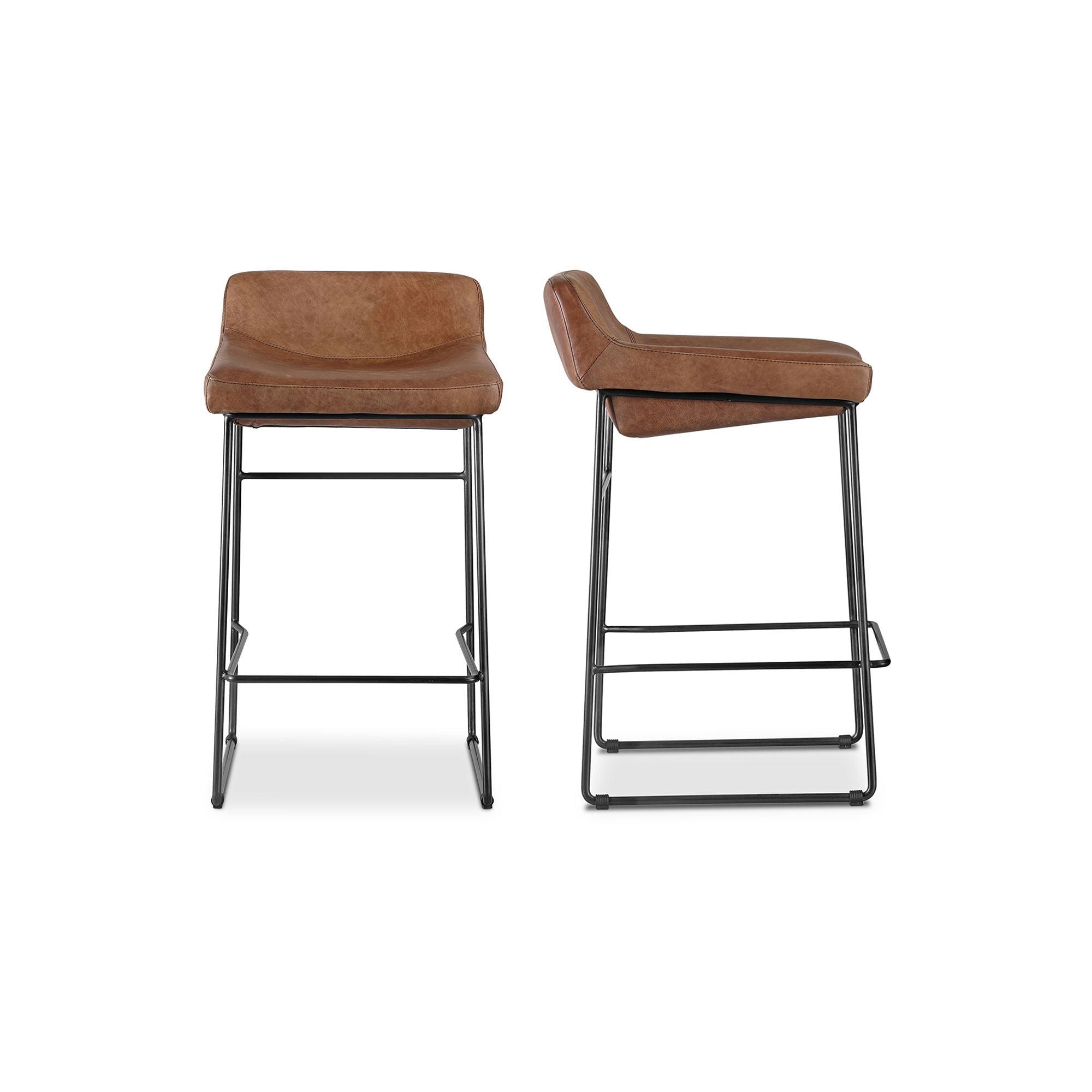Starlet - Leather Open Road Counter Stool (Set of 2) - Brown