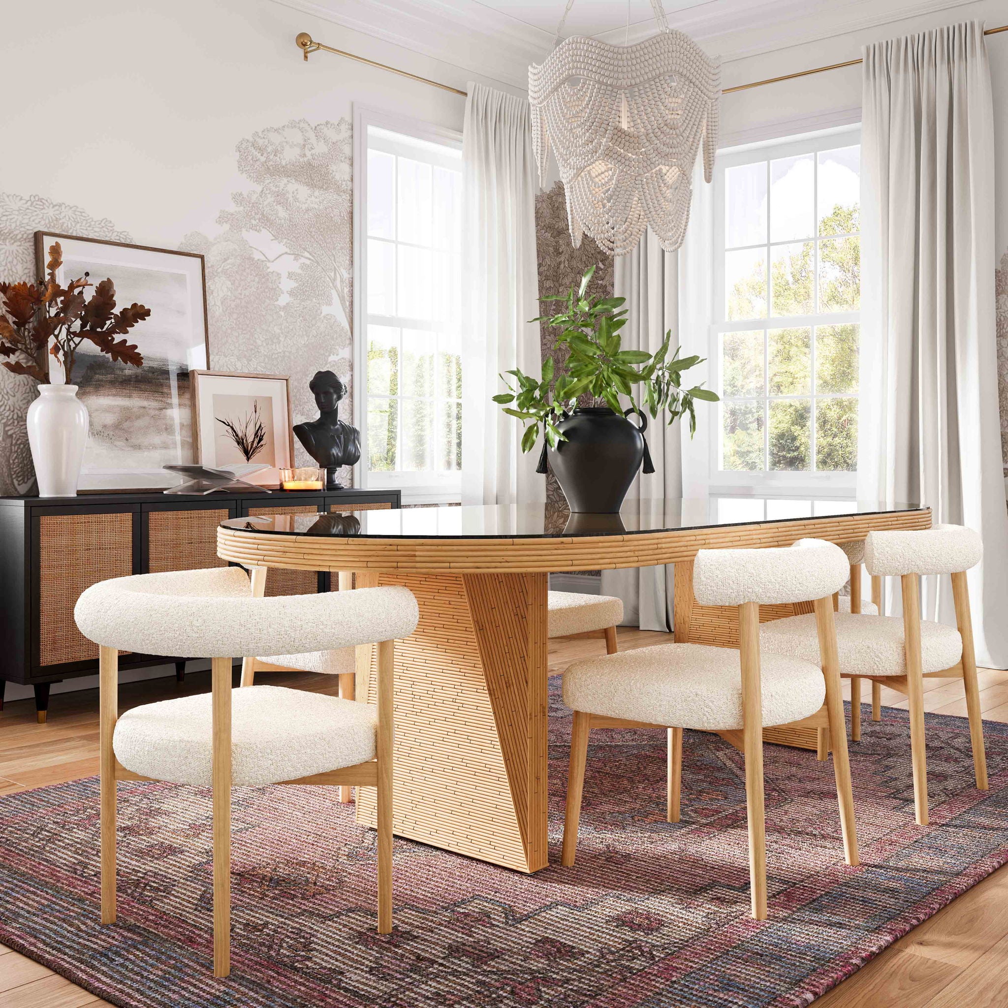 Caren - Oval Dining Table - Natural