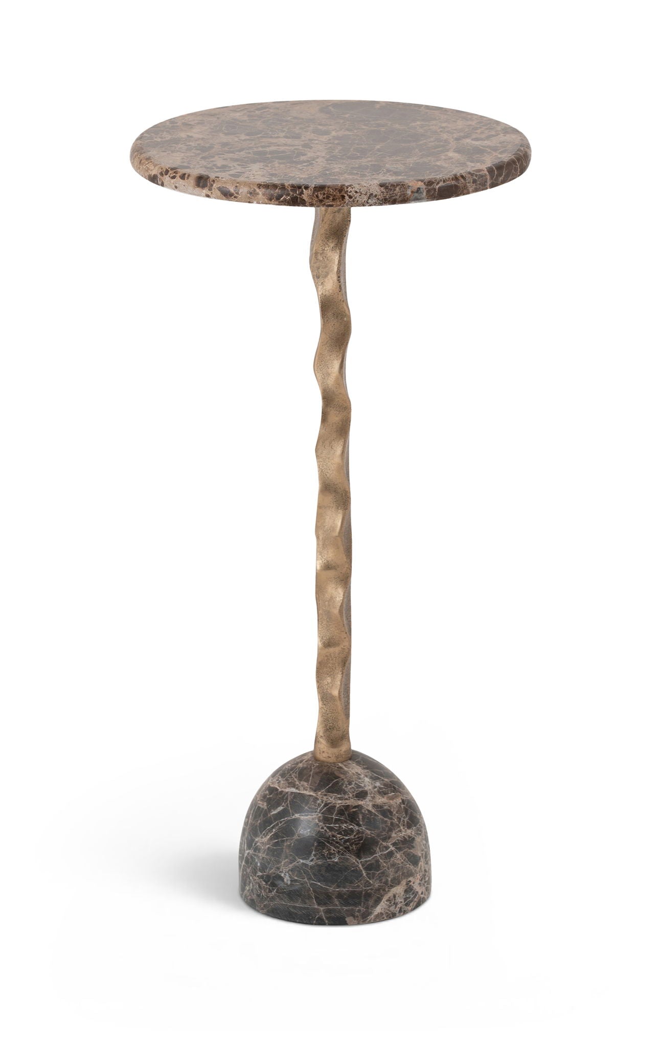 Helix - Genuine Marble Top And Aluminum Base End / Side Table