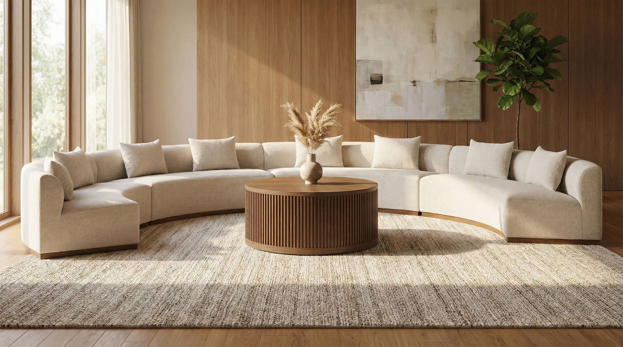 Avanti - Chenille Fabric Upholstered 4 Piece Modular Sectional