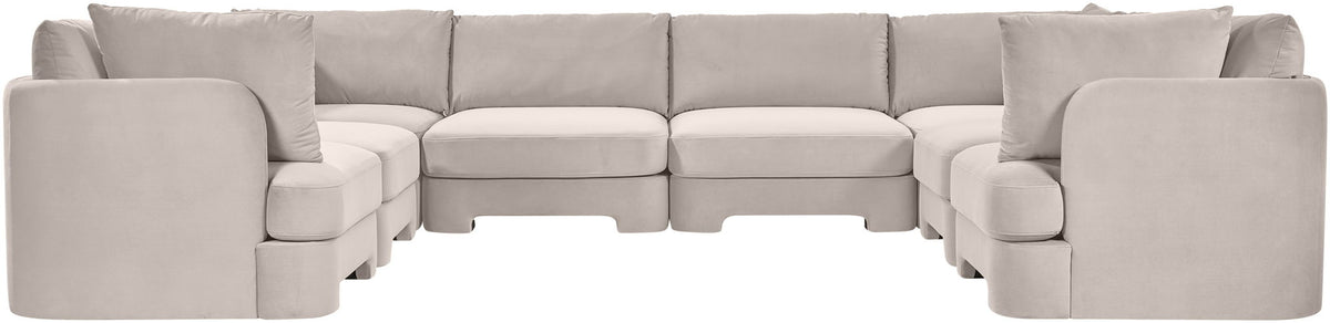 Hammond - Velvet Performance Fabric Upholstered 8 Piece U-Shaped Sectional