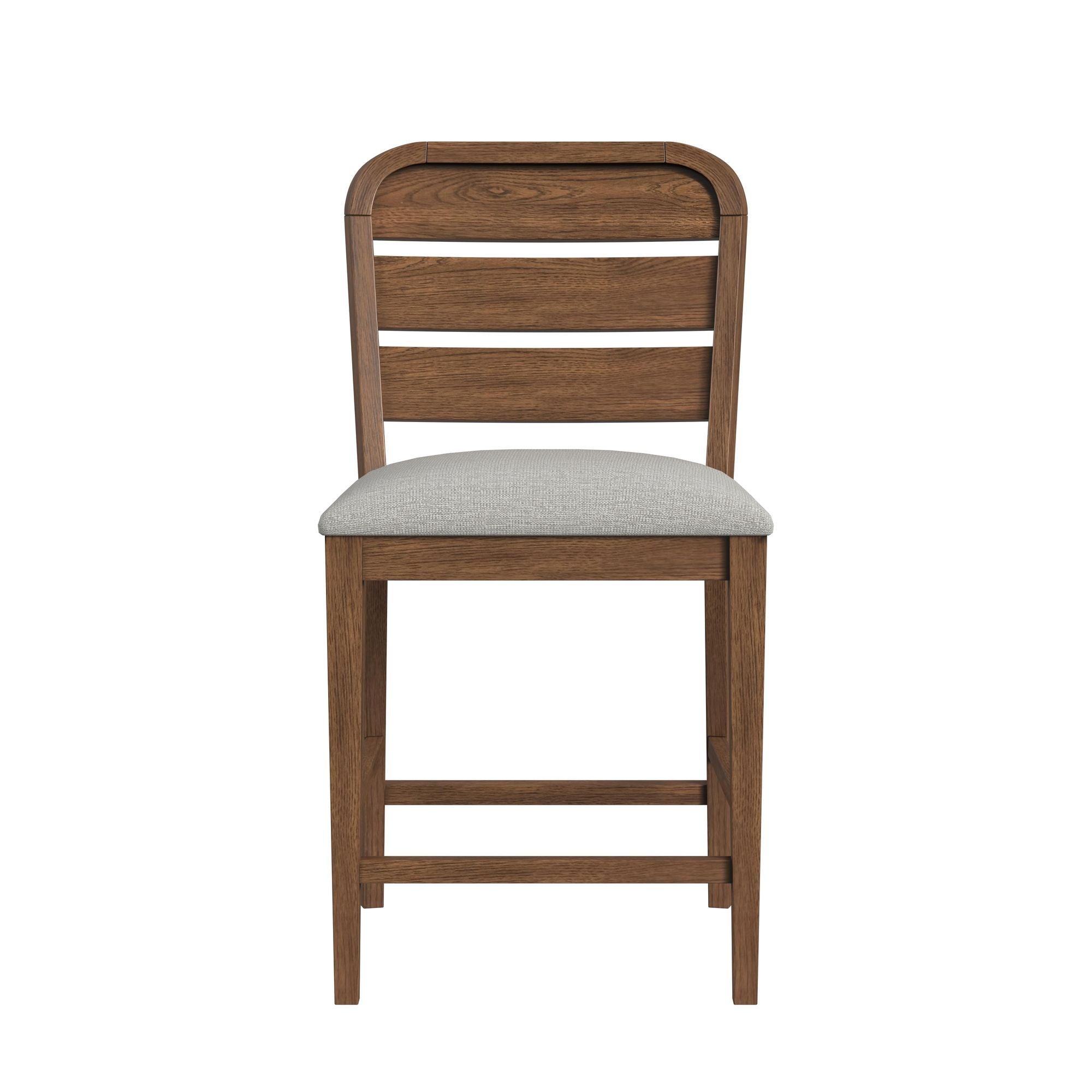 Glinda - Fabric Counter Chair (Set of 2) - Brown / Light Gray