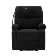 Adjustable Manual Recliner, Ergonomic Lounge Chair With Phone Holder And 2 Cup Holders