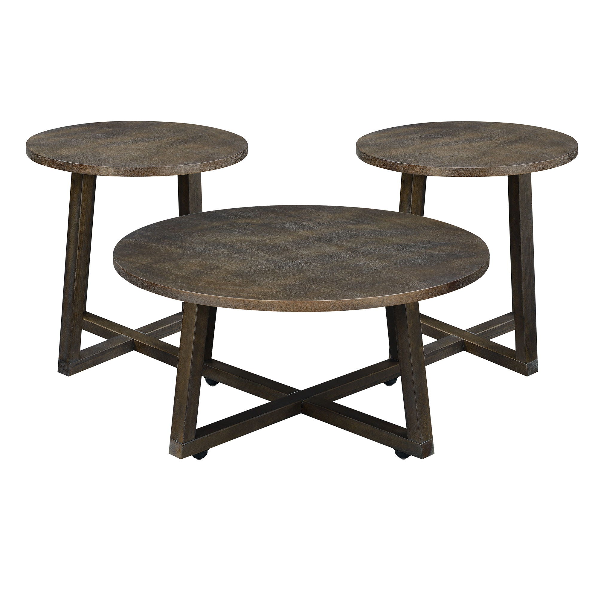Industrial - 3 Piece Occasional Table Set - Brown