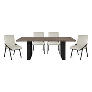 Rochelle - 5 Piece Set (Table & 4 Side Chairs) - White / Brown