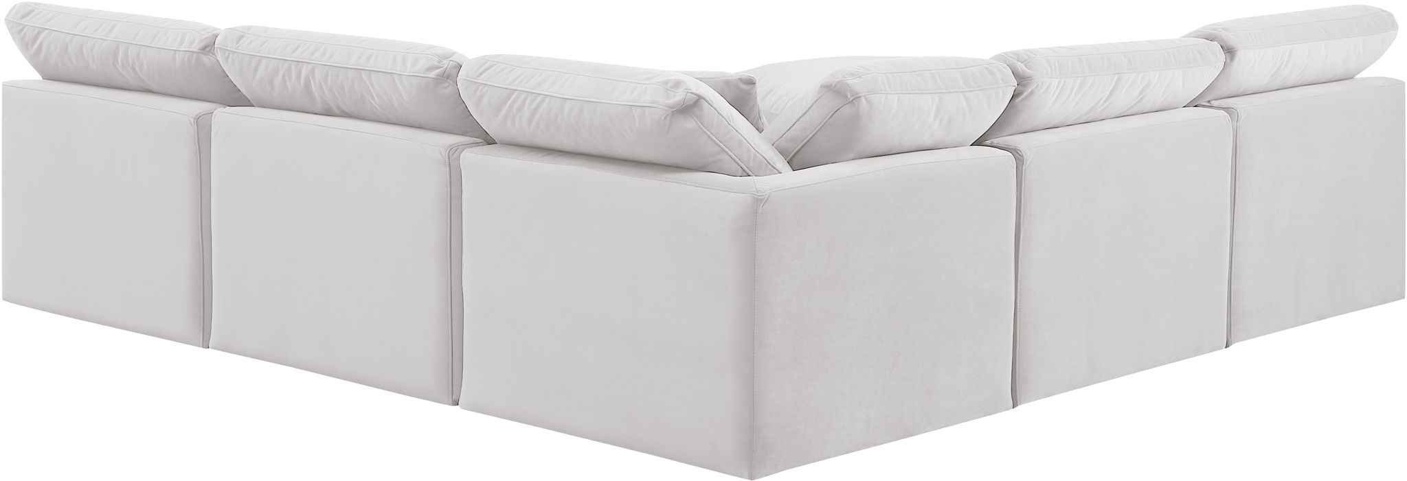 Indulge - Velvet 5 Piece Modular Corner Armless Sectional