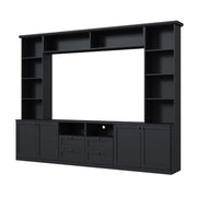 Farmhouse Elegant Entertainment Center Wall Unit With 4 Drawers