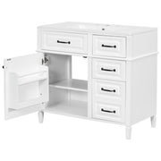 Modern Bathroom Vanity With Sink Top, Flip Drawer Design