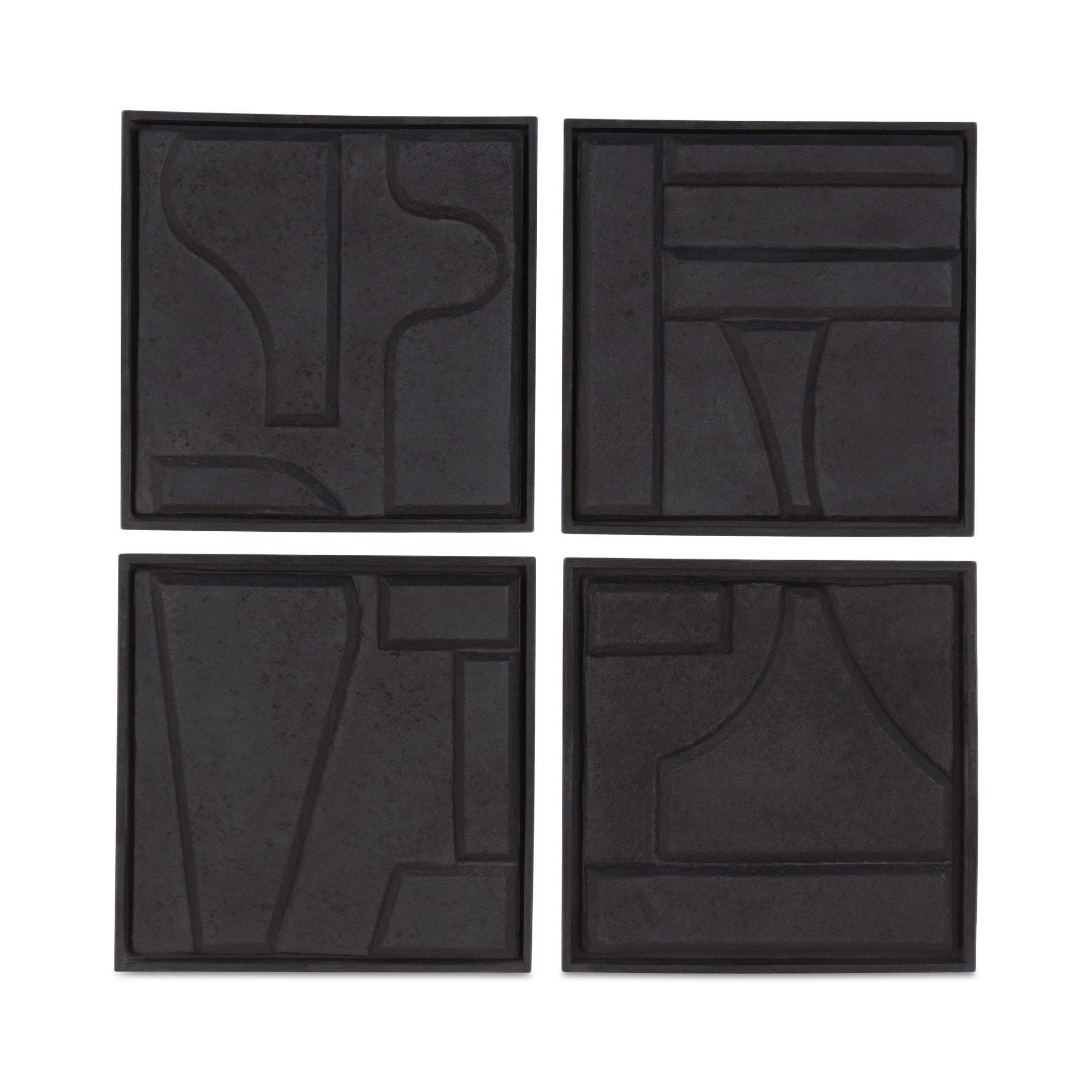 Alva - Wall Sculpture (Set of 4) - Black