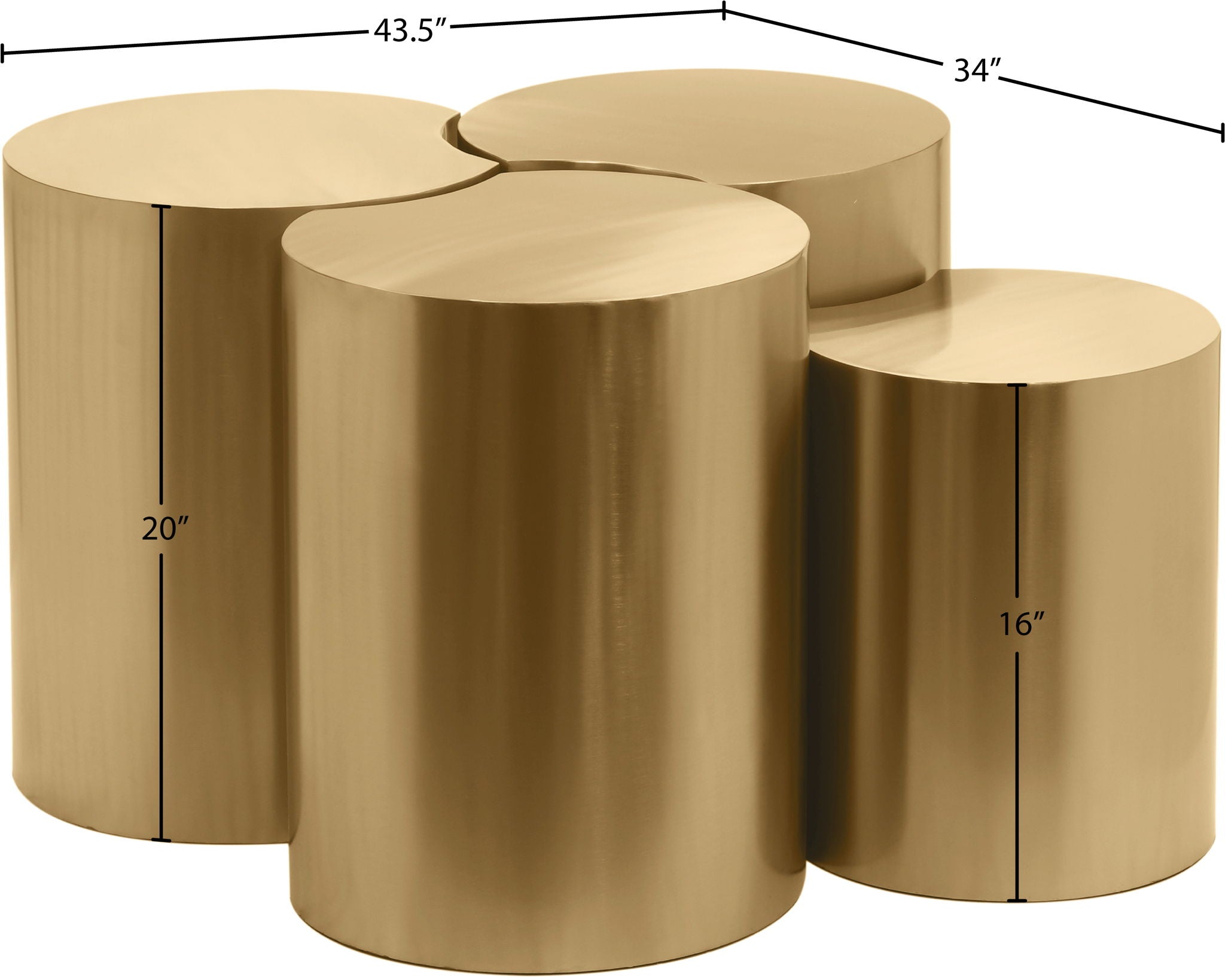 Dimple - 20" 4 Piece Modular Coffee Table