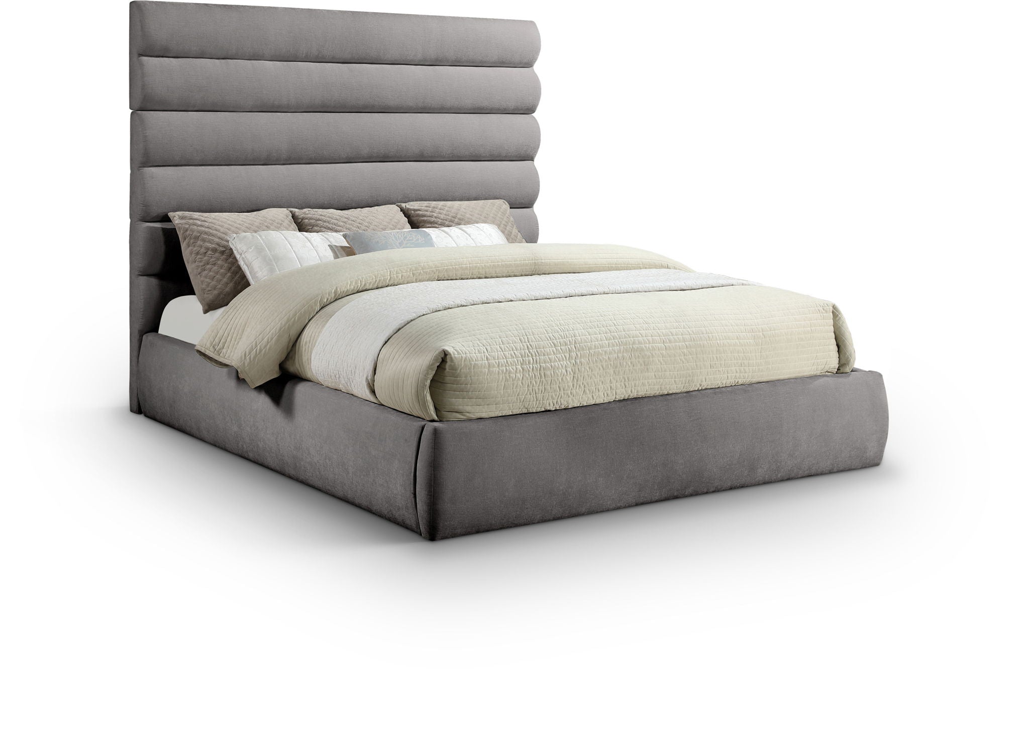 Adam - Chenille Fabric Bed With 70.5" Headboard