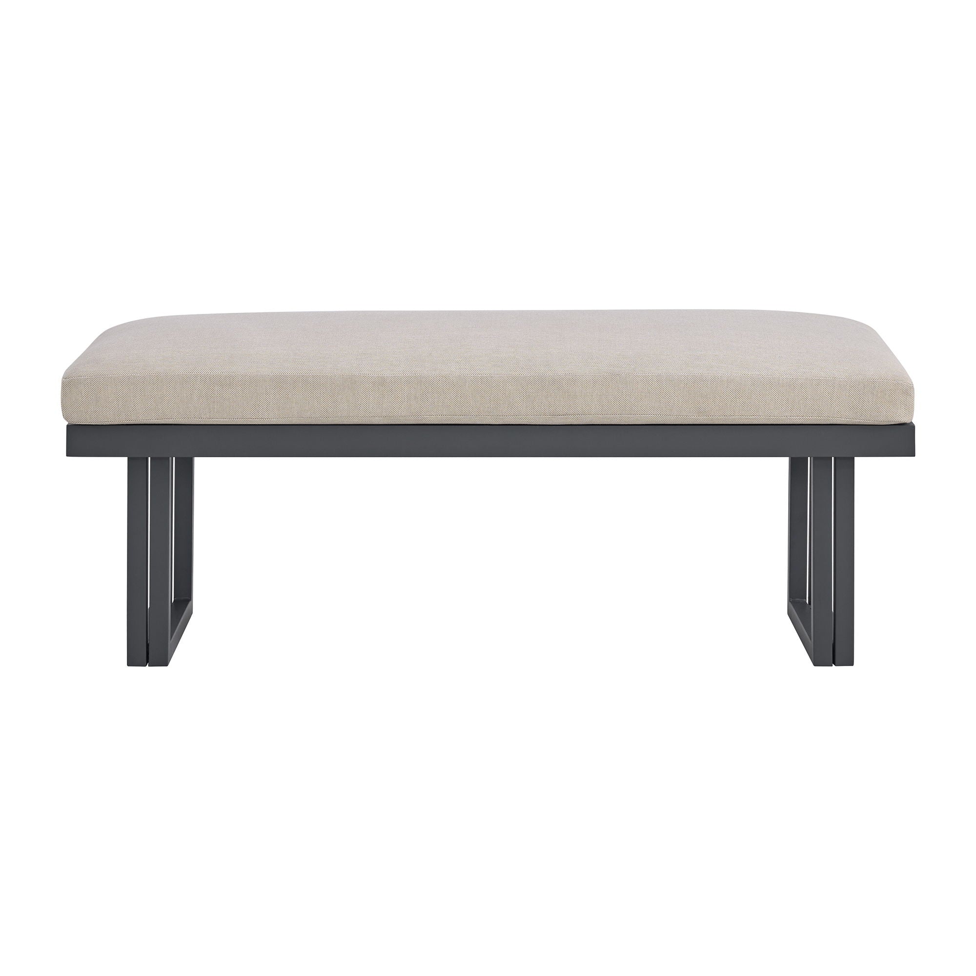 Playa - Dining Bench - Dark Gray / Beige