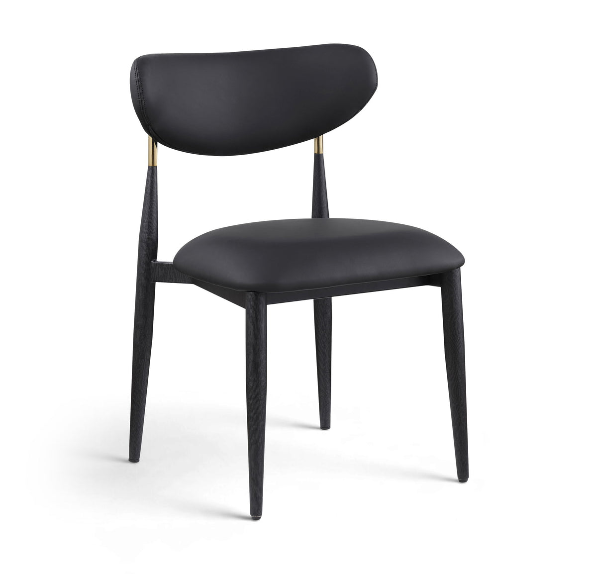 Ronda - Vegan Leather Upholstered Dining Side Chair - Black Legs