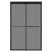 Double Sliding Glass Shower Door 8Mm Tempered Glass With Stainless Steel Frame - Matte Black