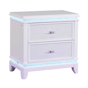 Opium - 2 Drawer Nightstand With LED Lights - White
