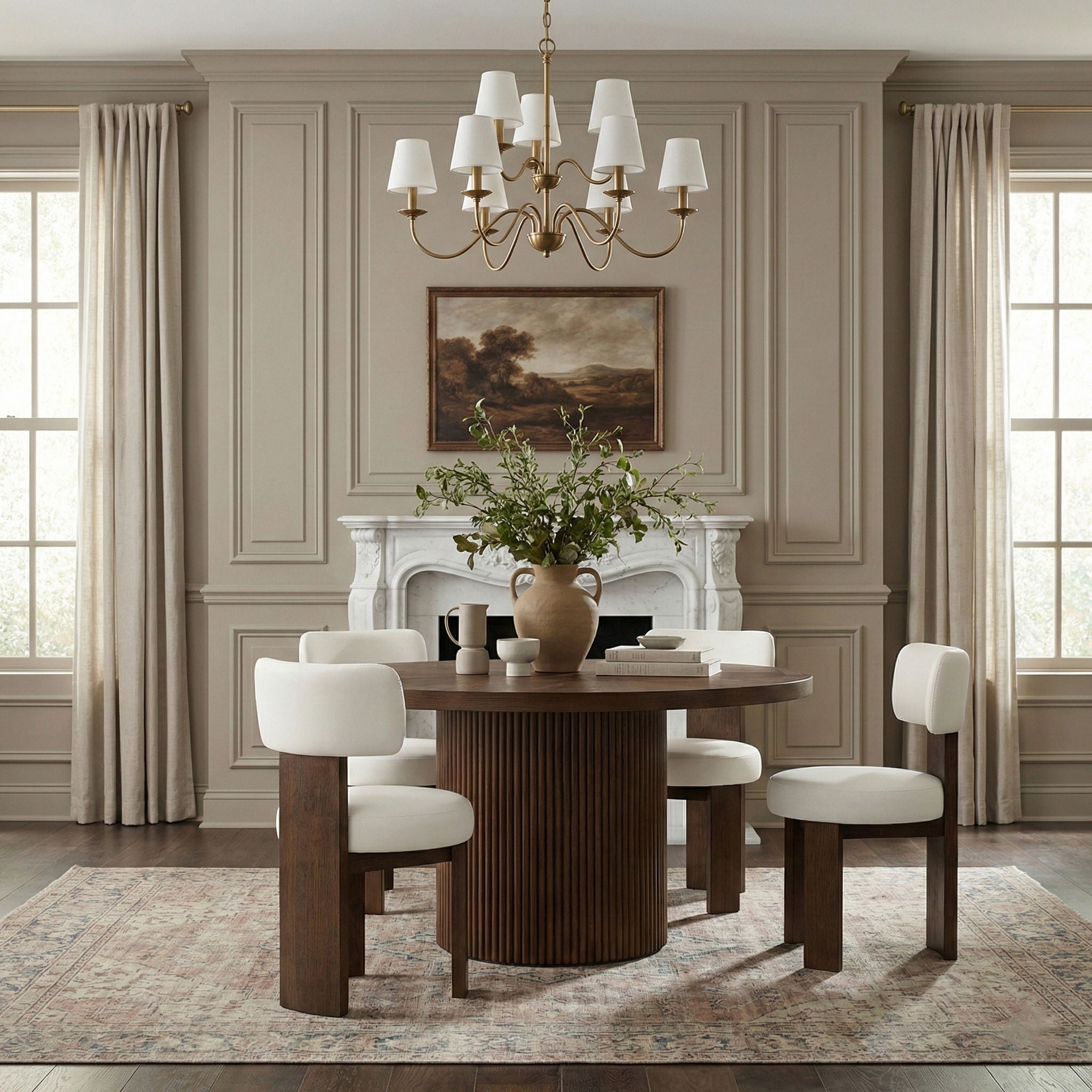 Atelier - Vegan Leather Upholstered Dining Chair (Set of 2) - Painted Brown Frame