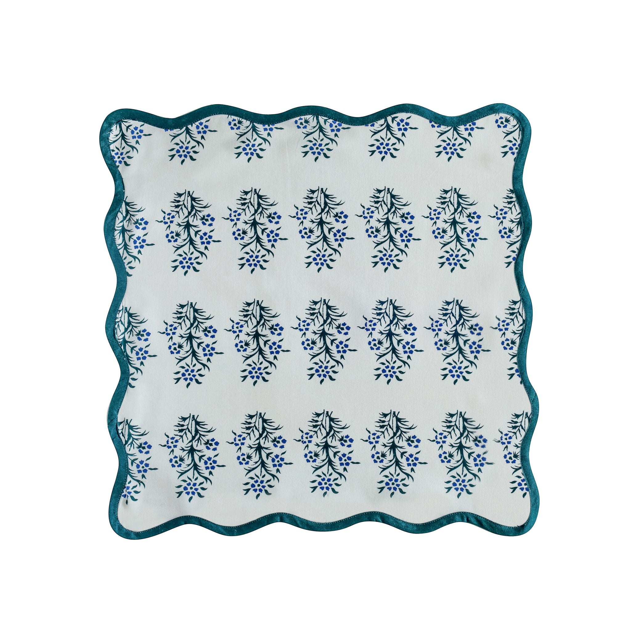 Crissy - Cotton Canvas Printed Napkins (Set of 4) - Blue Cornflower