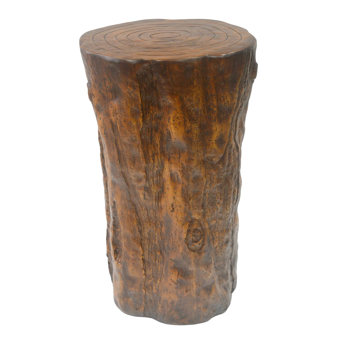 Tree Stump Side Table, Indoor / Outdoor Use - Antique Brown