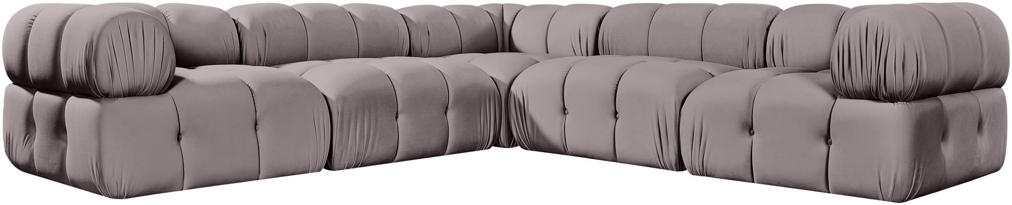 Orin - Velvet 5 Piece Modular Corner Sectional
