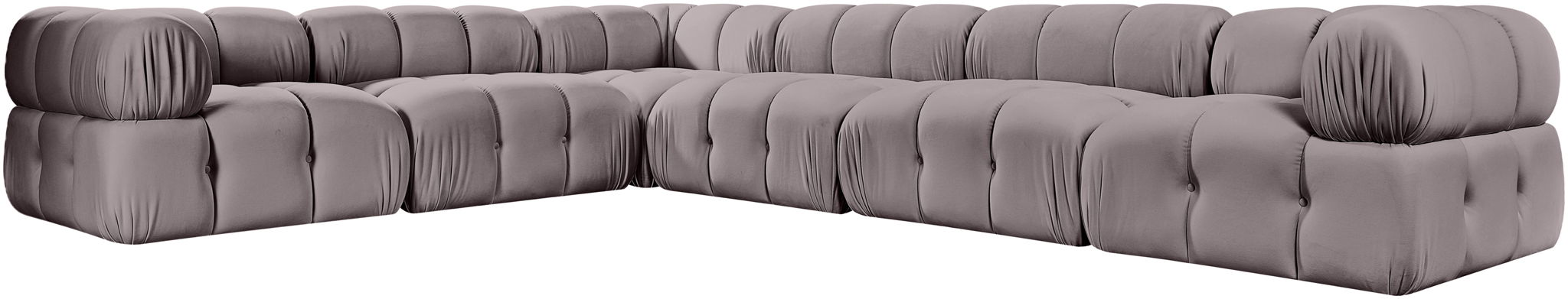 Orin - L-Shaped Velvet 6 Piece Modular Sectional