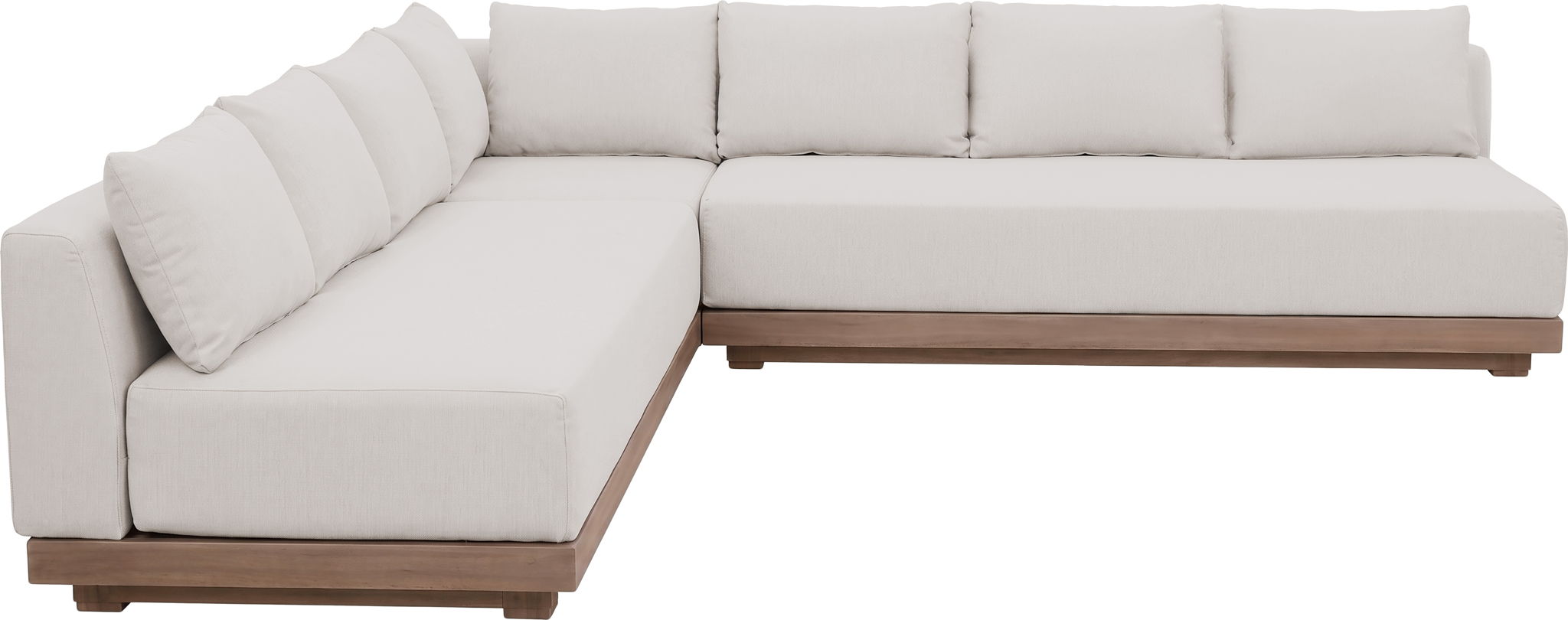 Solace - Olefin Performance Fabric 3 Piece Outdoor Patio Modular Sectional (2 Sofas & Corner Chair)