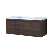 Floating Bathroom Vanity With Resin Sink And Soft Close Doors