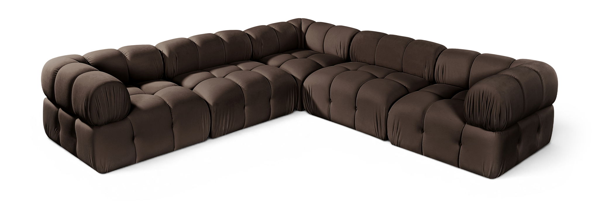 Orin - Velvet 5 Piece Modular Corner Sectional
