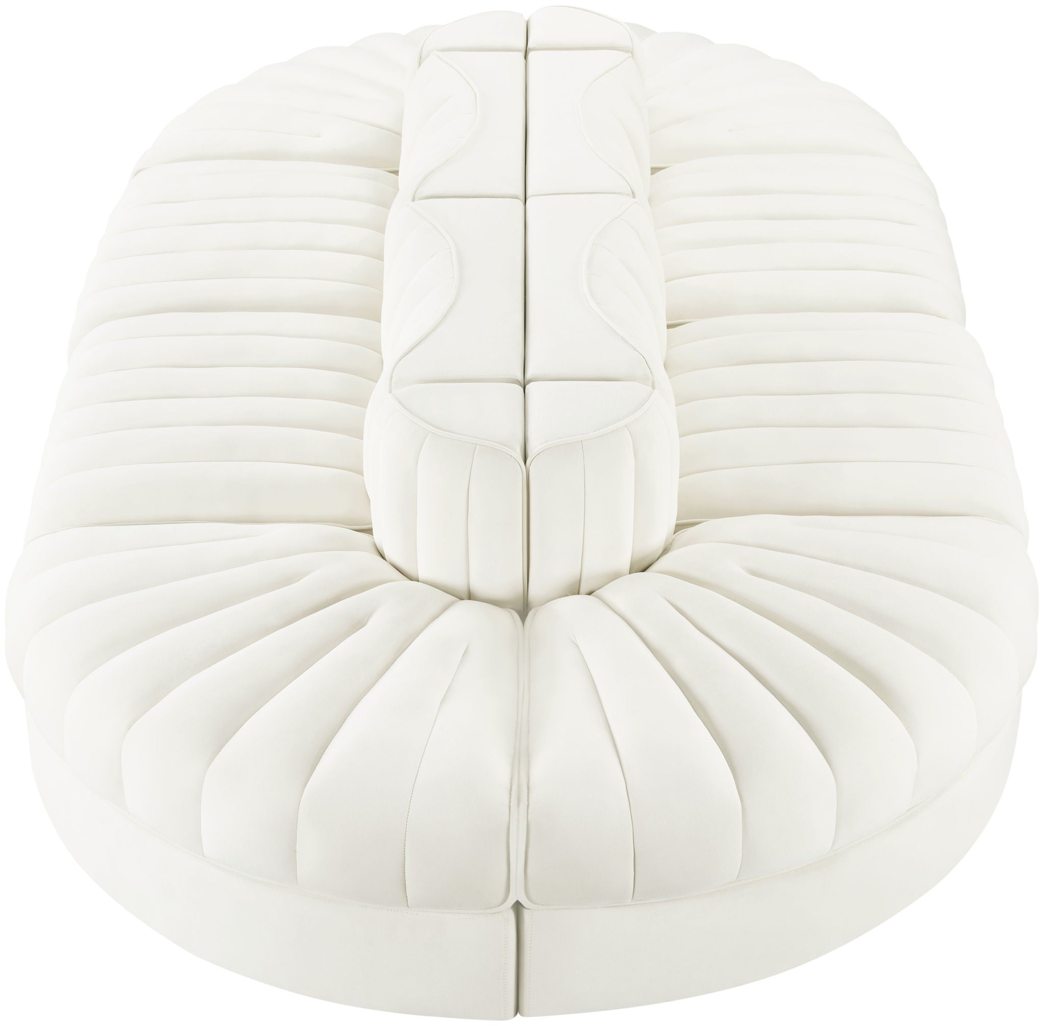Rummi - Oval Velvet Performance Fabric Upholstered 8 Piece Modular Sectional