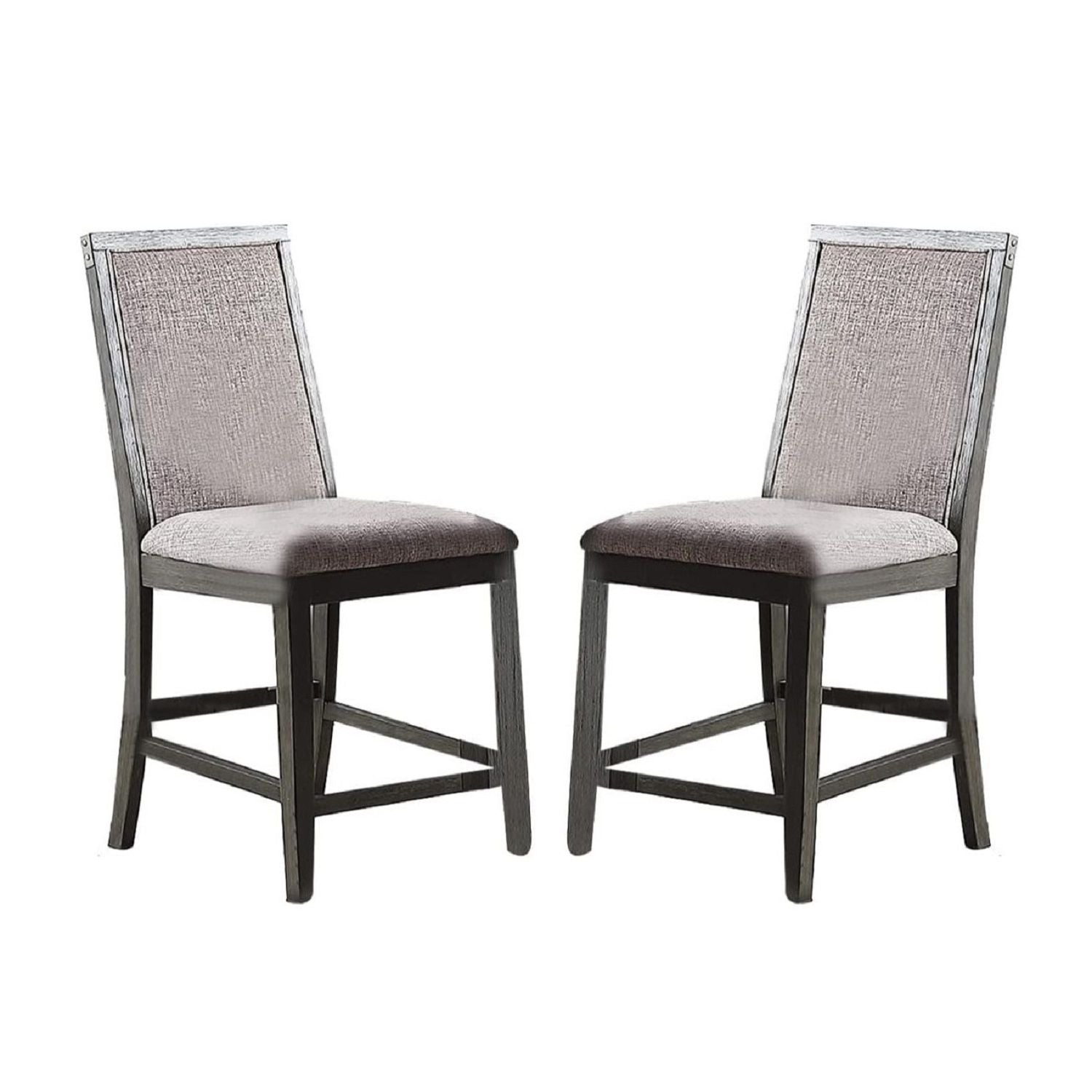 Upholstered Dining Chairs Counter Height (Set of 2) - Gray