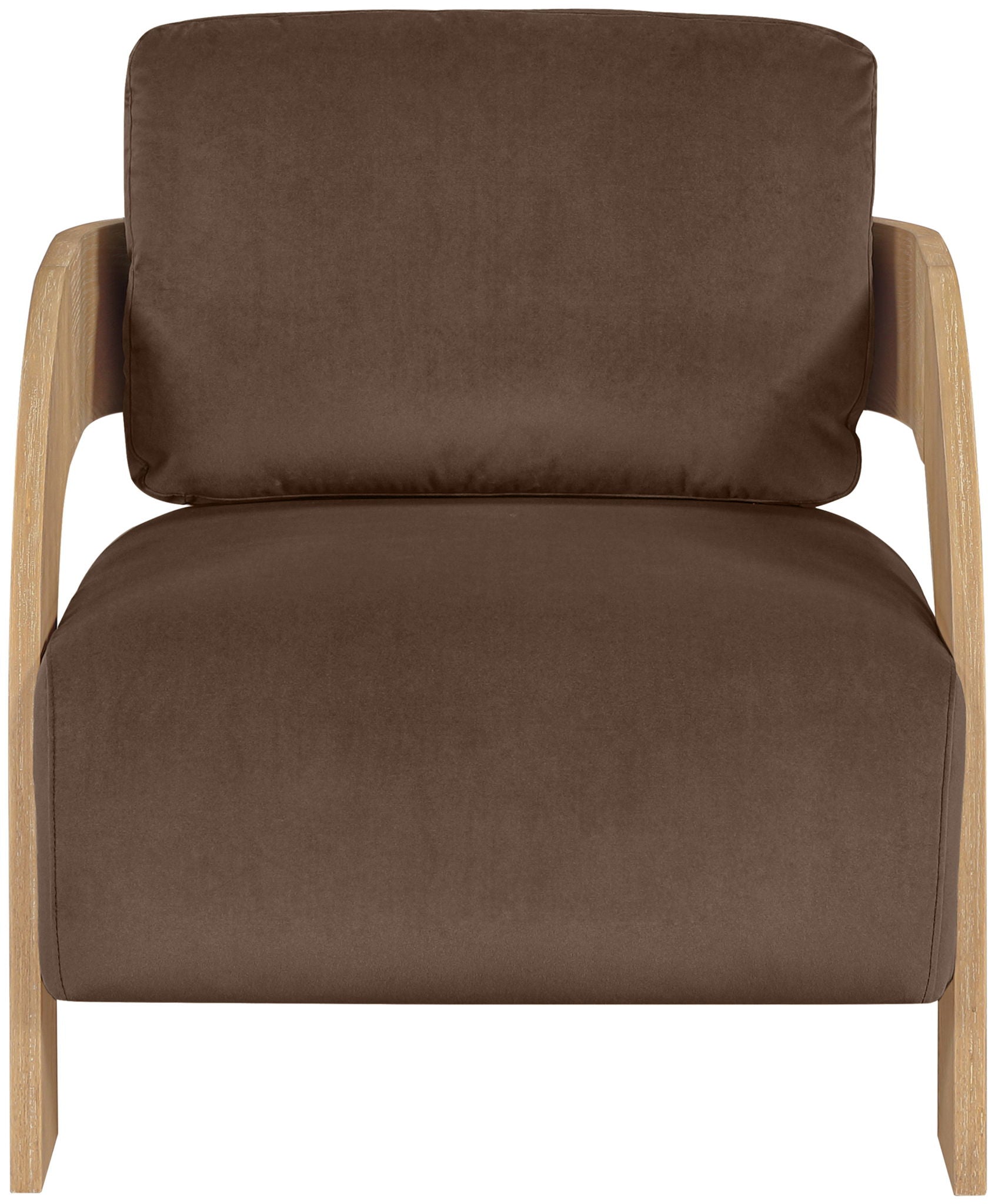 Cedra - Velvet Performance Fabric Upholstered Accent Chair - Natural Frame