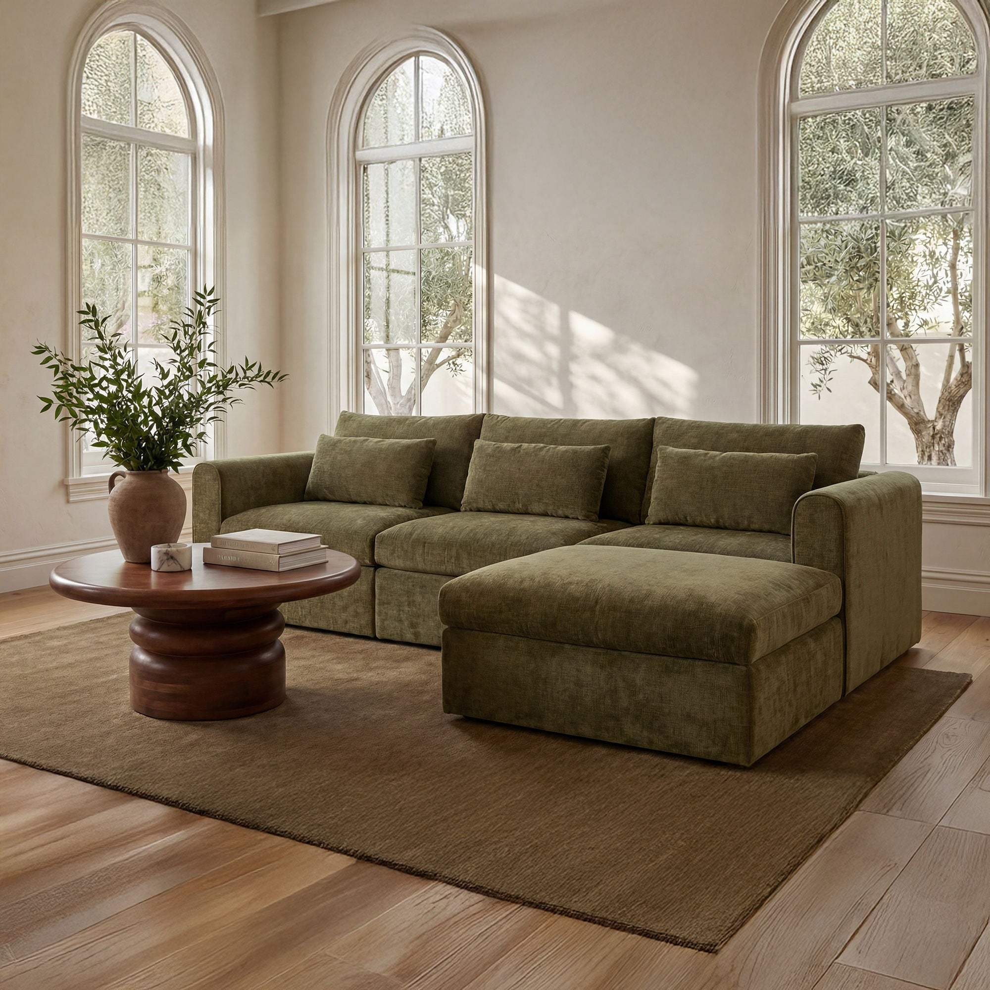 Swift - Lounge Modular Sectional - Dark Green