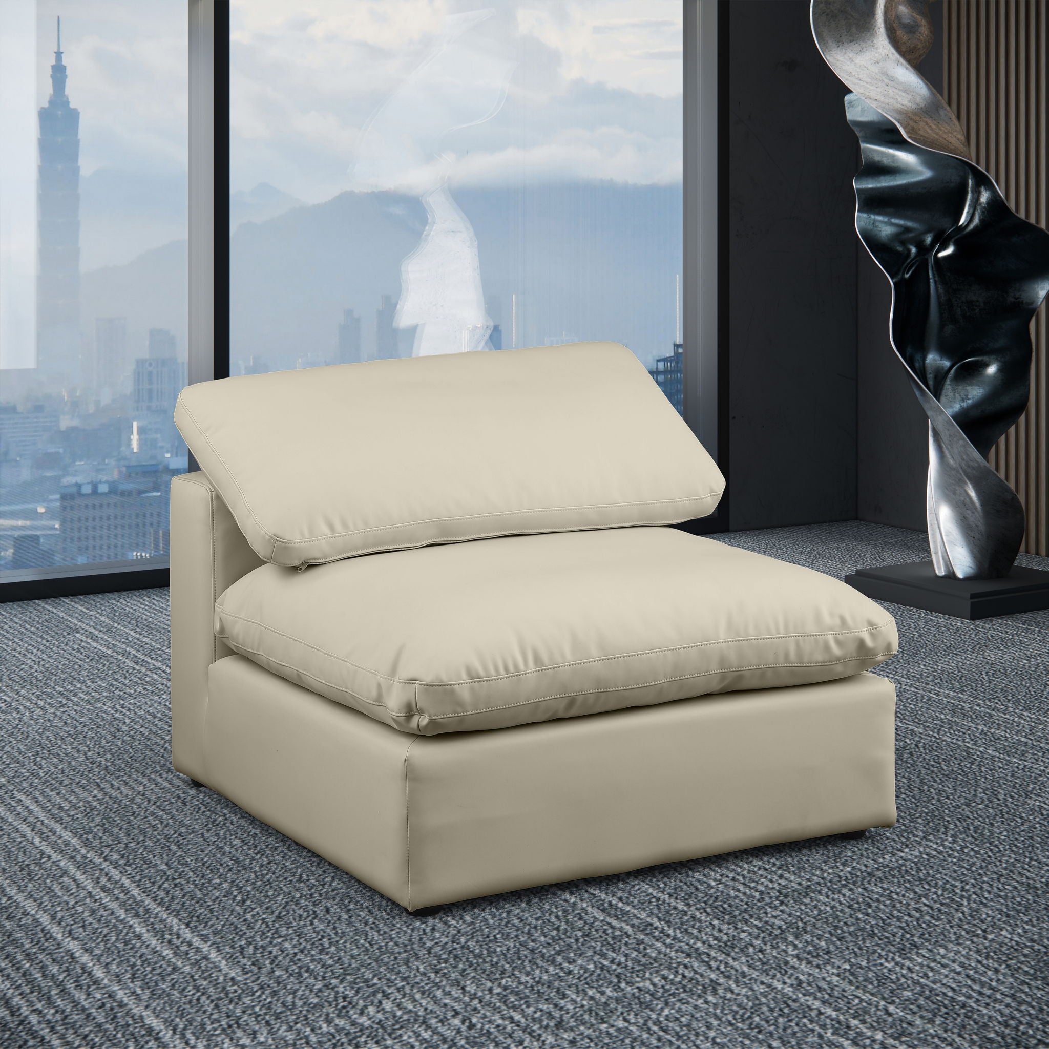 Comfy - Faux Leather Armless Chair