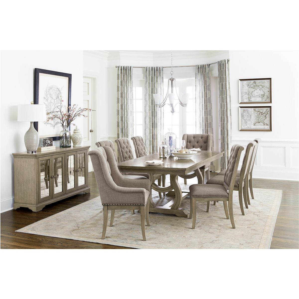 Vermillion - Server With Mirrored Door - Taupe