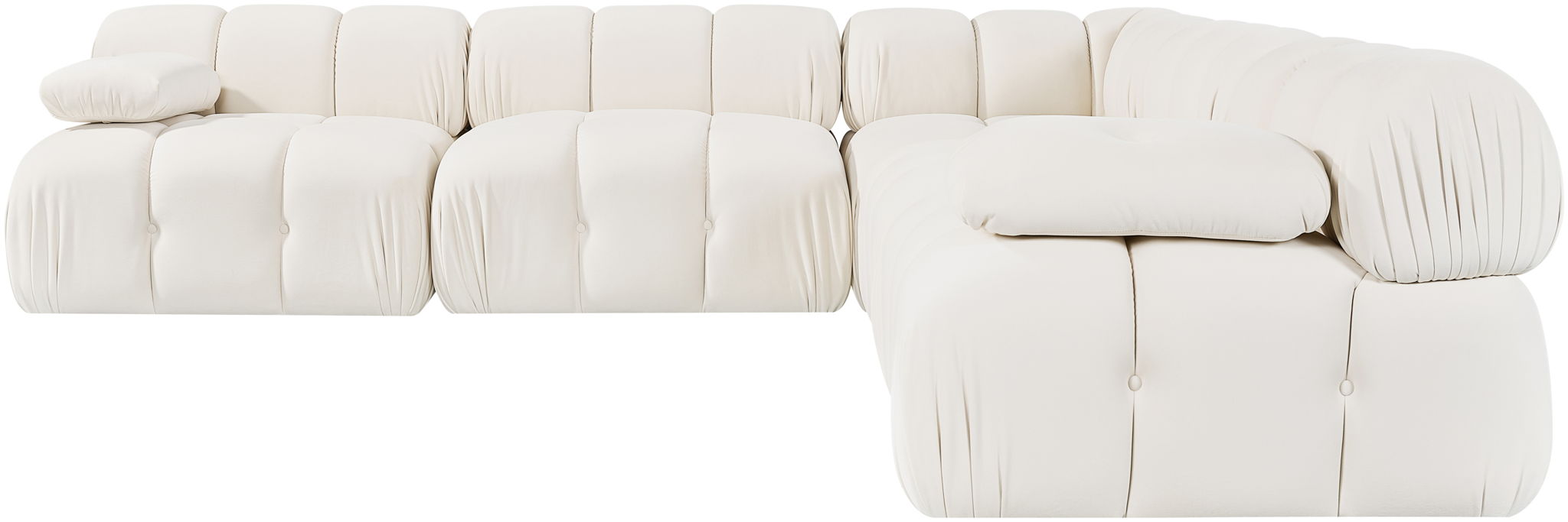Orin - Velvet Fabric 5 Piece Modular Sectional
