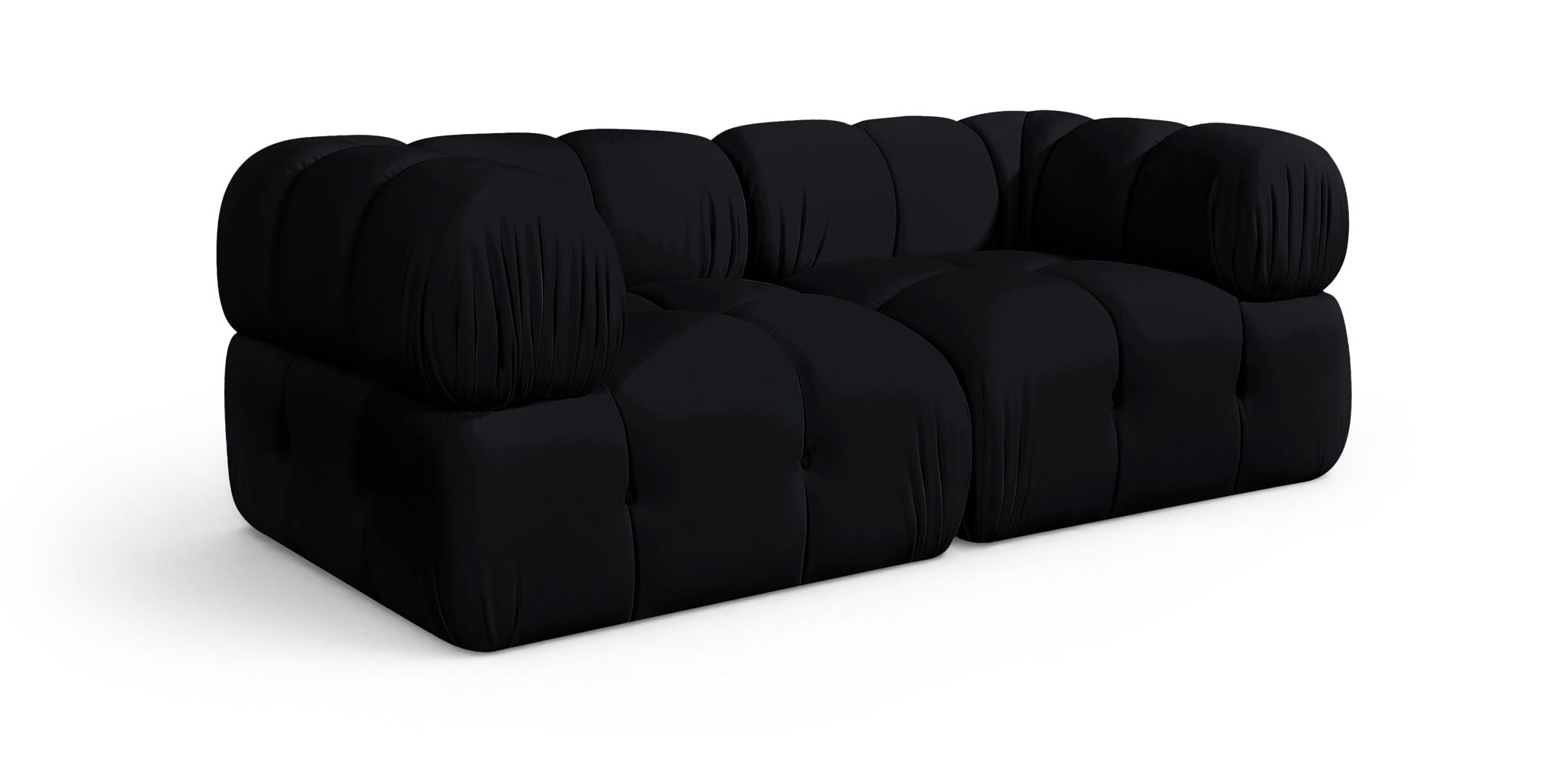 Orin - Velvet Performance Fabric Upholstered 2 Piece Modular Sofa (2 Corner Chairs)
