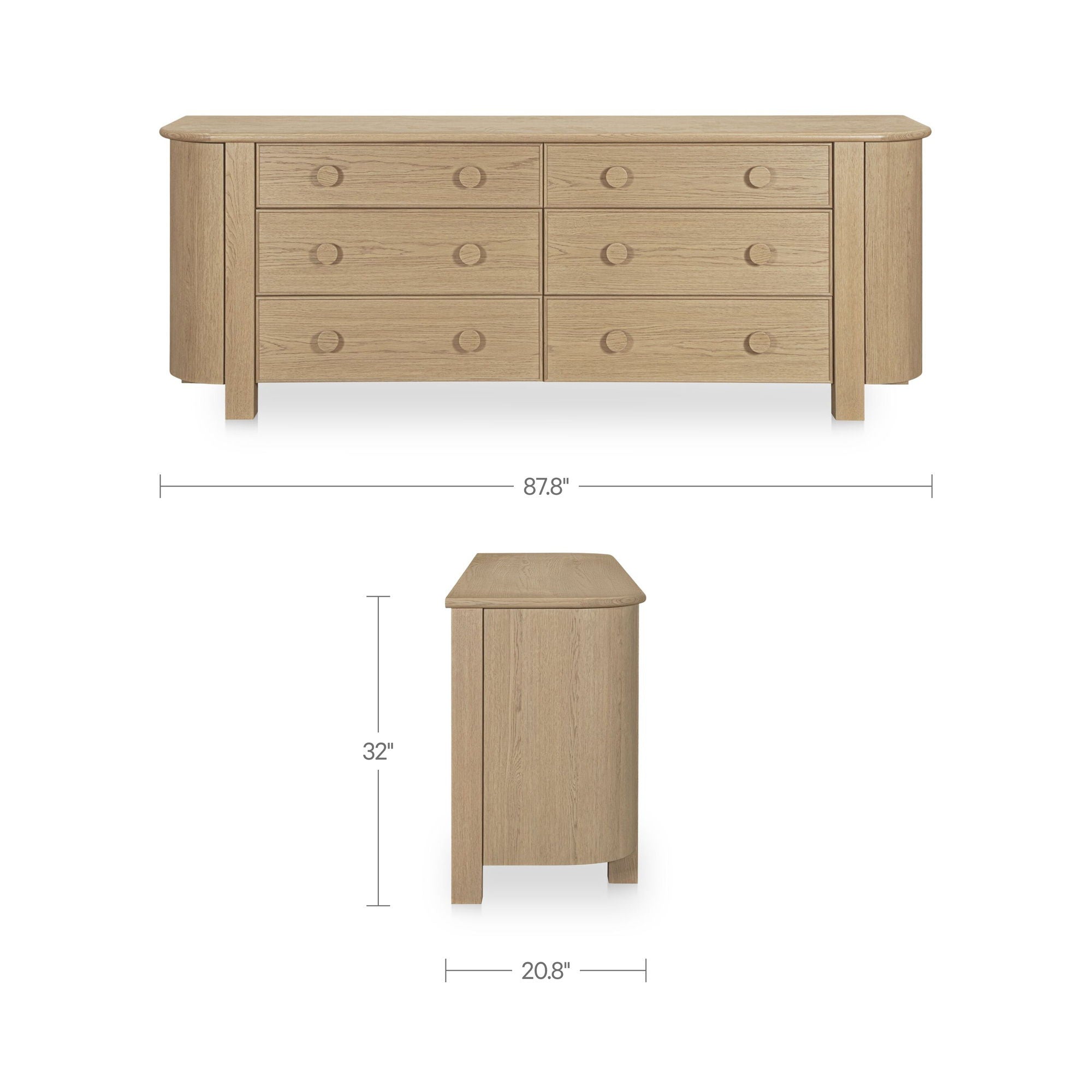 Loren - 6 Drawer Dresser - Natural