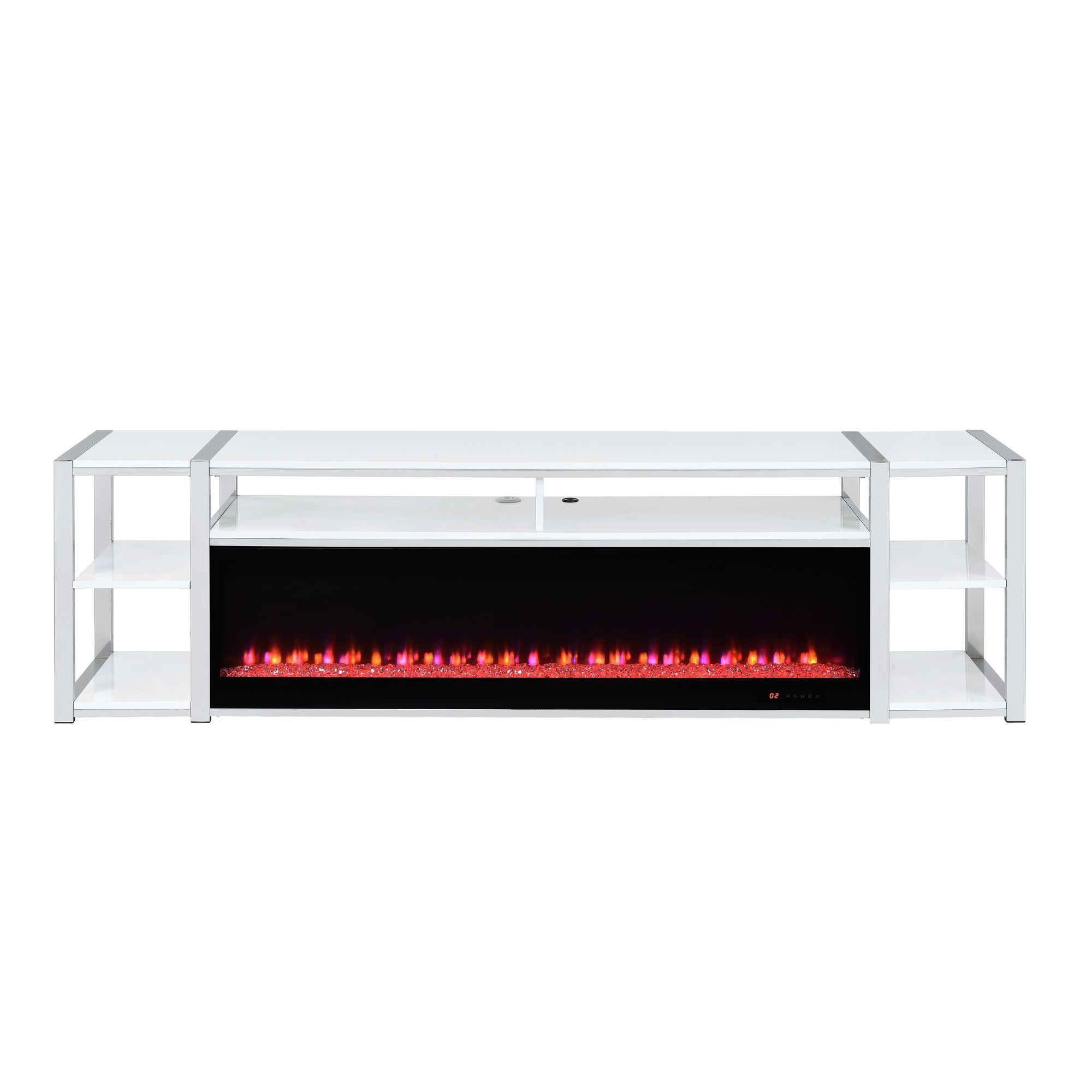 Midway - 80" TV Console With Firelight - White