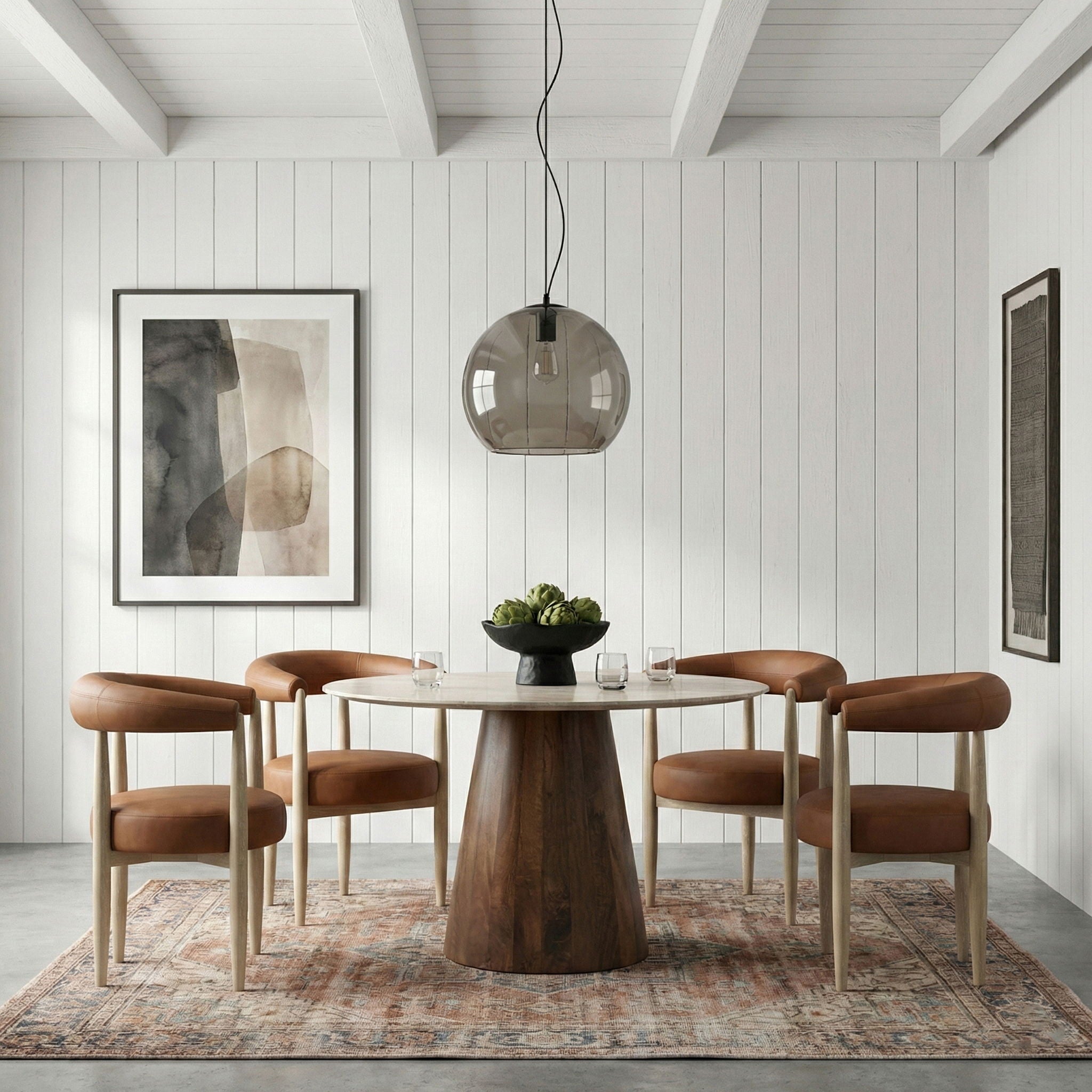 Sable - Vegan Leather Upholstered Dining Chair (Set of 2) - Painted Natural Base