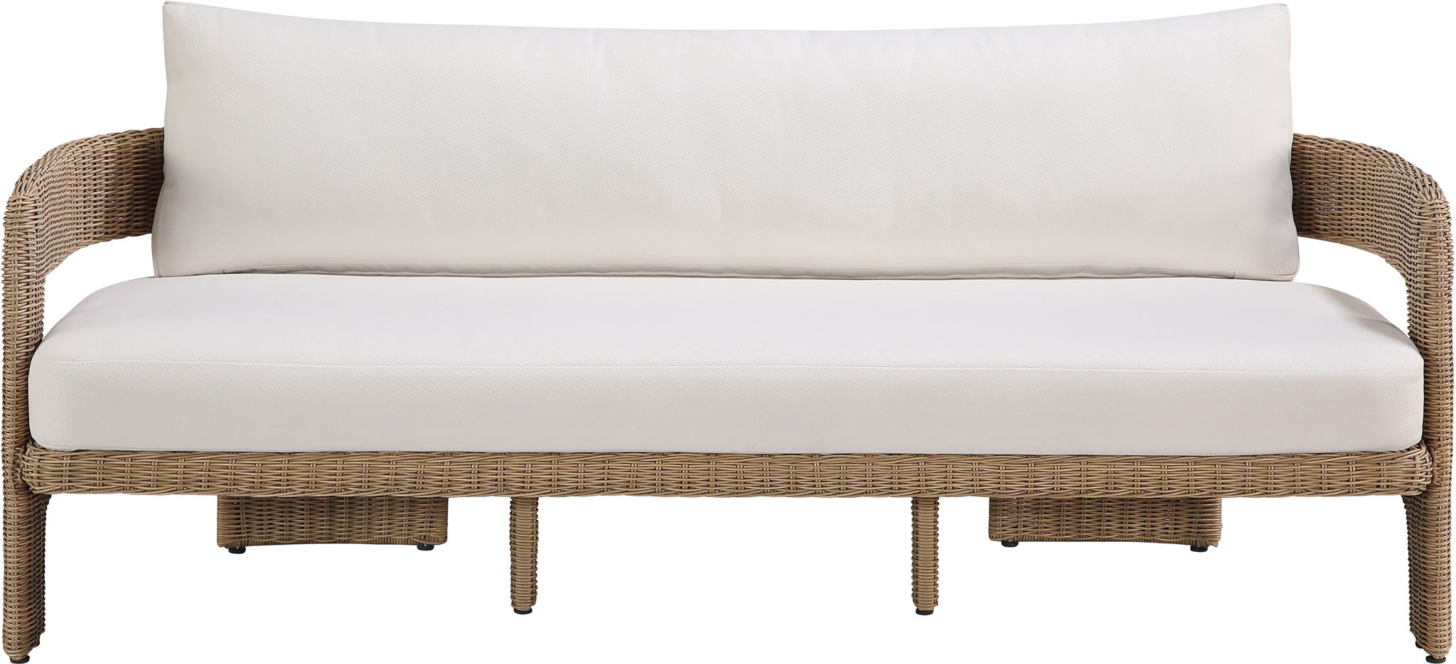 Sandbay - Olefin Water Resistant Fabric And Wicker Outdoor Patio Sofa