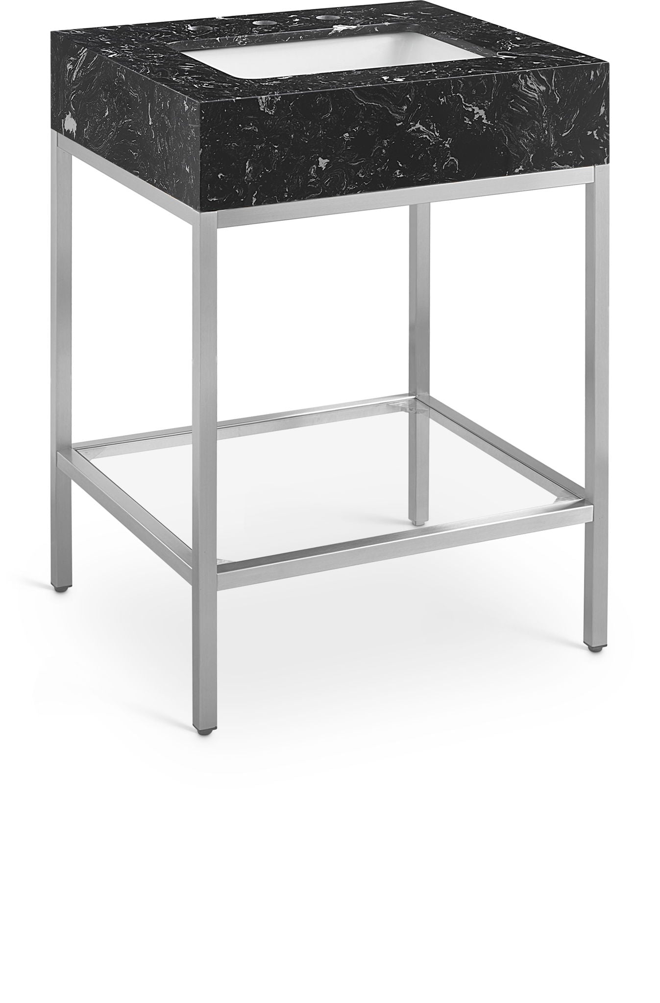 Marmo - Engineered Marble Bathroom Vanity With Chrome Base