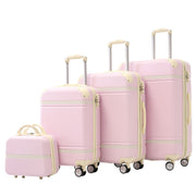 Hardshell Luggage Set 4 Pieces With Tsa Lock 20" / 24" / 28" Spinner Suitcase Lightweight - Light Pink