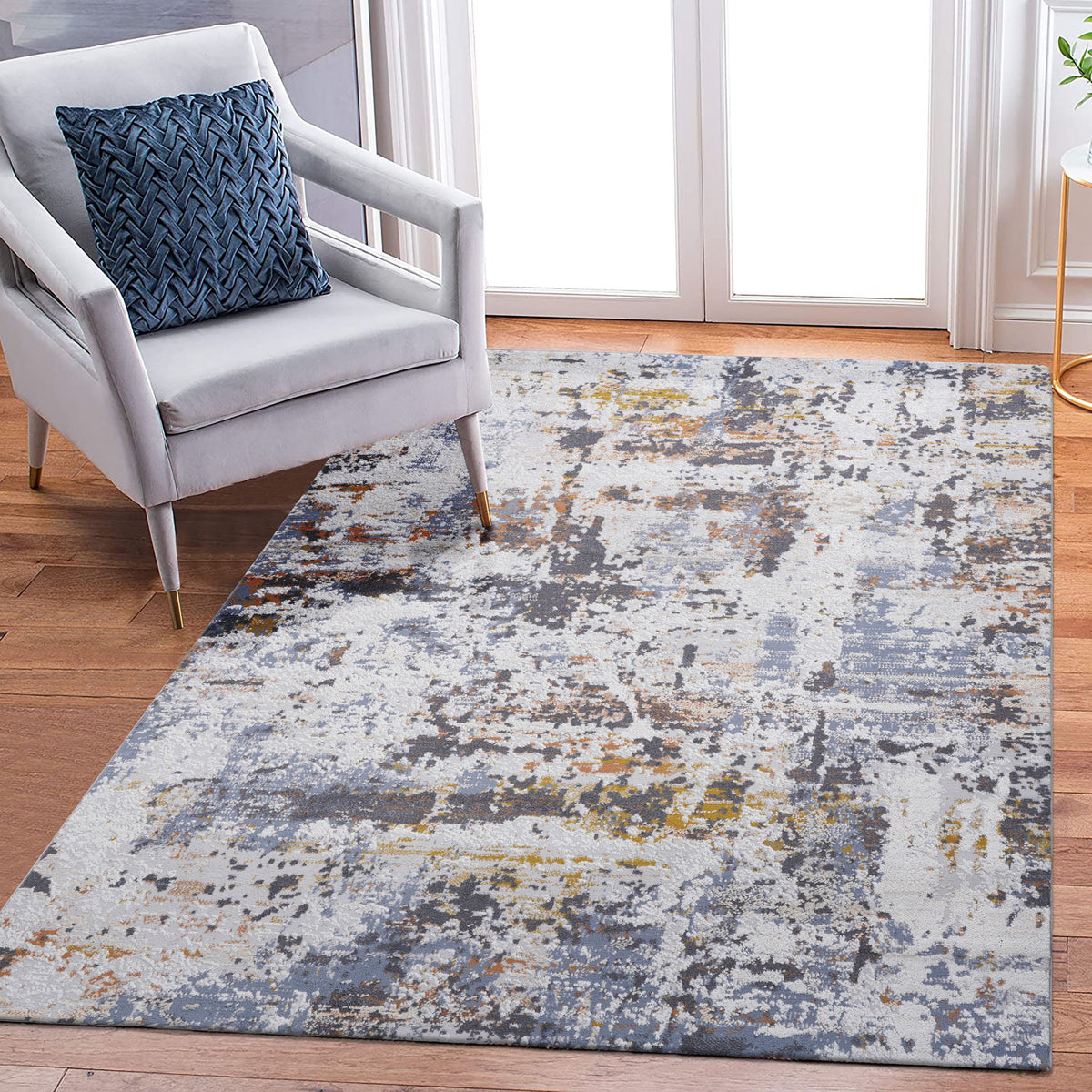 Payas - 8' X 10' Abstract Area Rug - Ivory / Navy