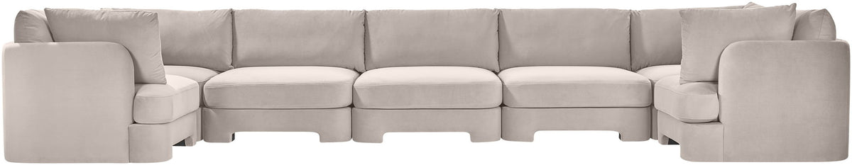 Hammond - Velvet Performance Fabric Upholstered 7 Piece U-Shaped Sectional