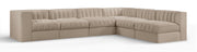 Rummi - Velvet Performance Fabric Upholstered 6 Piece Modular Sectional