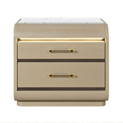 Gigi - Nightstand With LED Lighting For Bedroom Storage - Gold