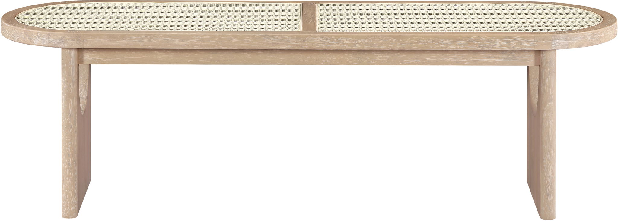 Canovia - Solid Wood And Faux Cane Bench