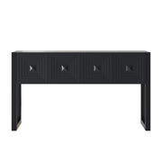 Geometric Carved Console Table With 3 Soft Close Drawers