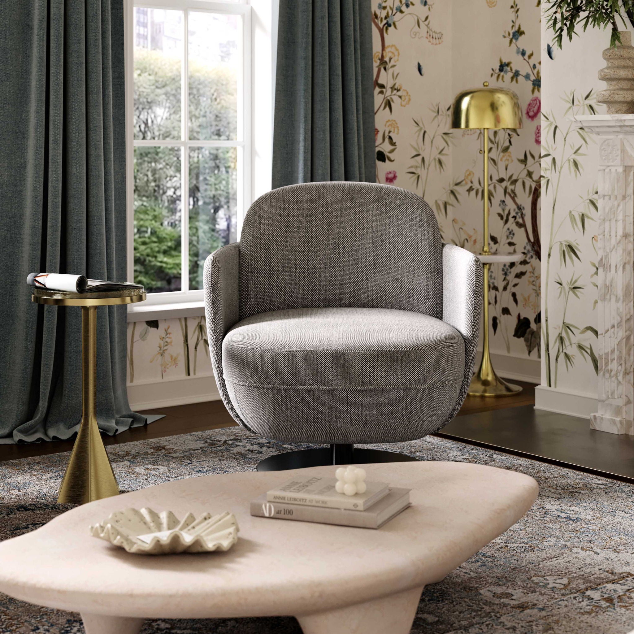 Solange - Swivel Chair - Gray